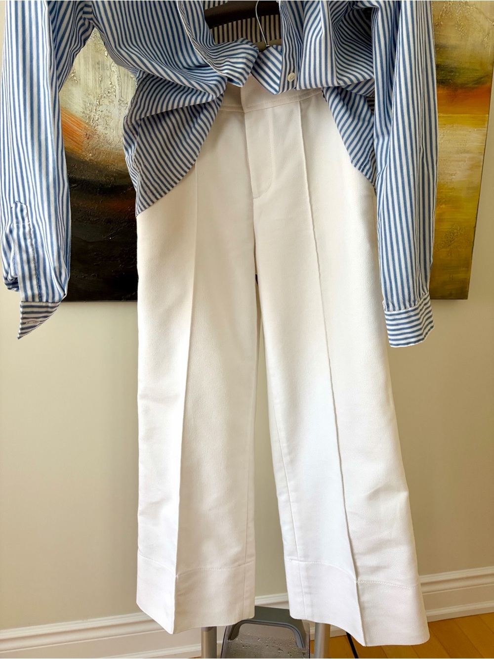 Club Monaco Wide-Leg Sz 00 (25”) Cropped pants Culottes High Waist Cotton blend